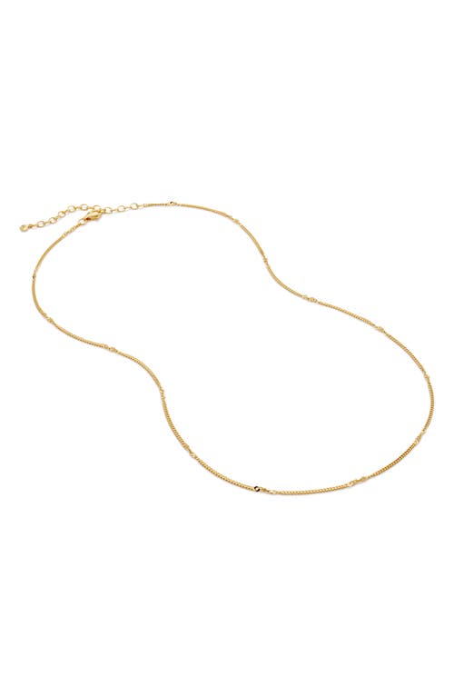 Twisted Curb Link Station Chain Necklace in 18Ct Gold Vermeil