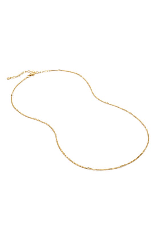 Monica Vinader Twisted Curb Link Station Chain Necklace In 18ct Gold Vermeil