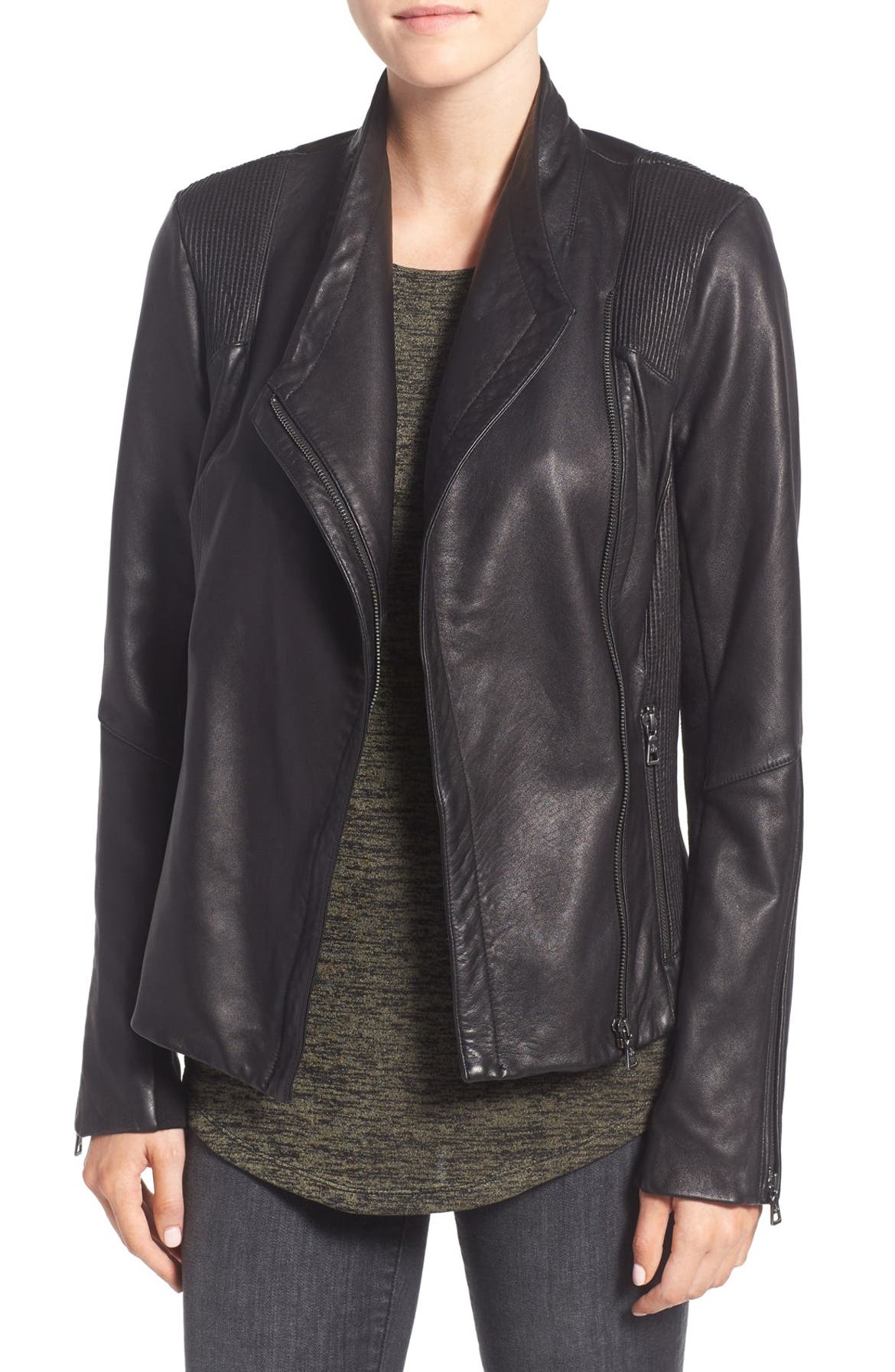 Sam Edelman Pintucked Leather Jacket | Nordstrom
