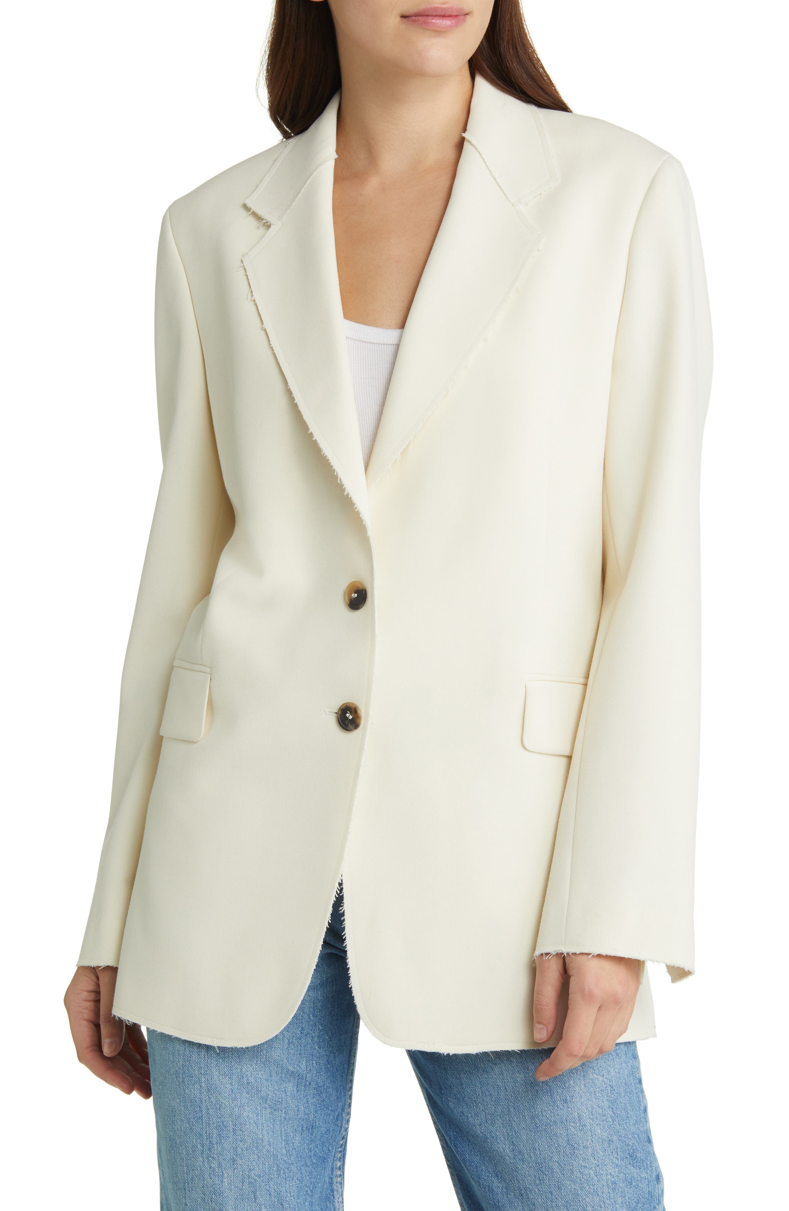 FRAME Oversize Raw Edge Blazer Nordstromrack