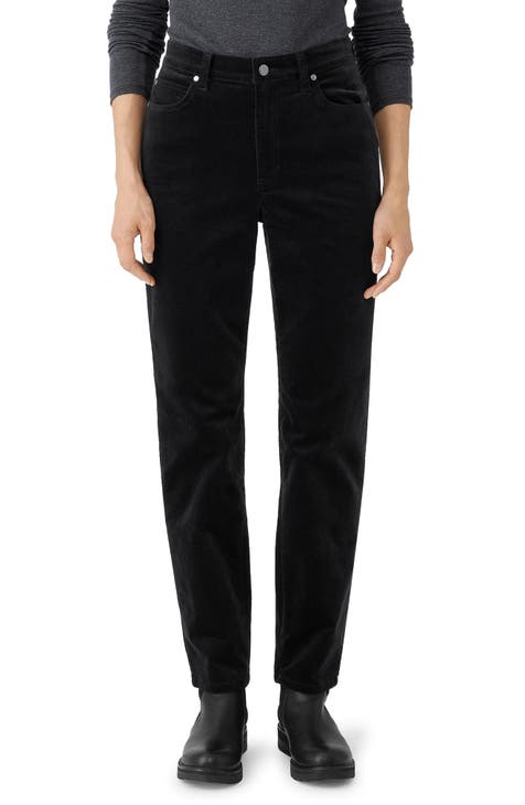 Eileen Fisher Pull On Pants Women's Petite Small Black Stretch