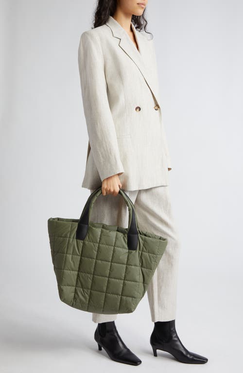 Veecollective Medium Porter Water Repellent Quilted Tote In Moss
