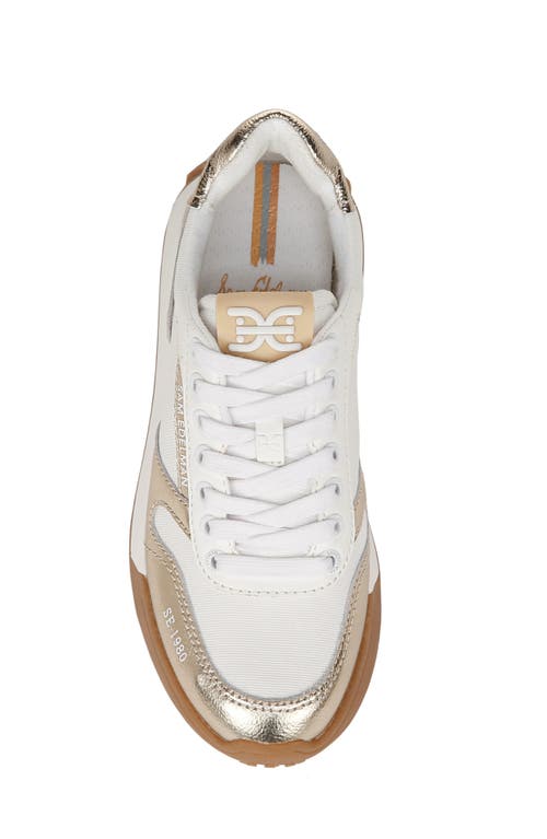 Shop Sam Edelman Layla Sneaker In Off White/molten Gold