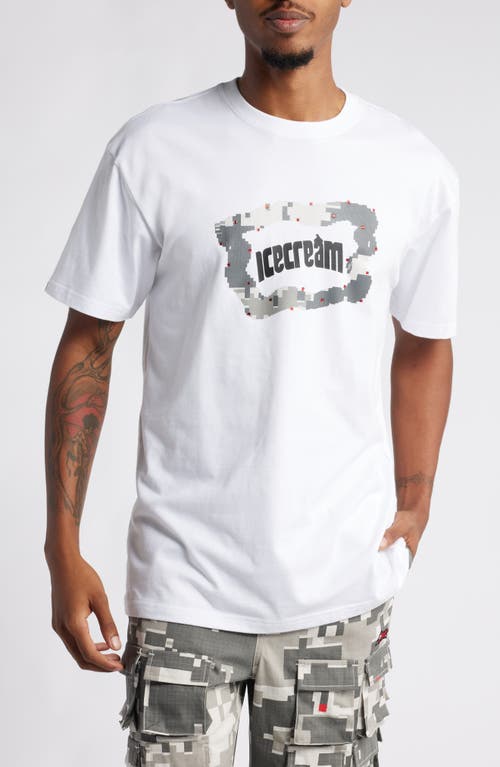 Shop Icecream Blurred Cotton Graphic T-shirt In Bleach White