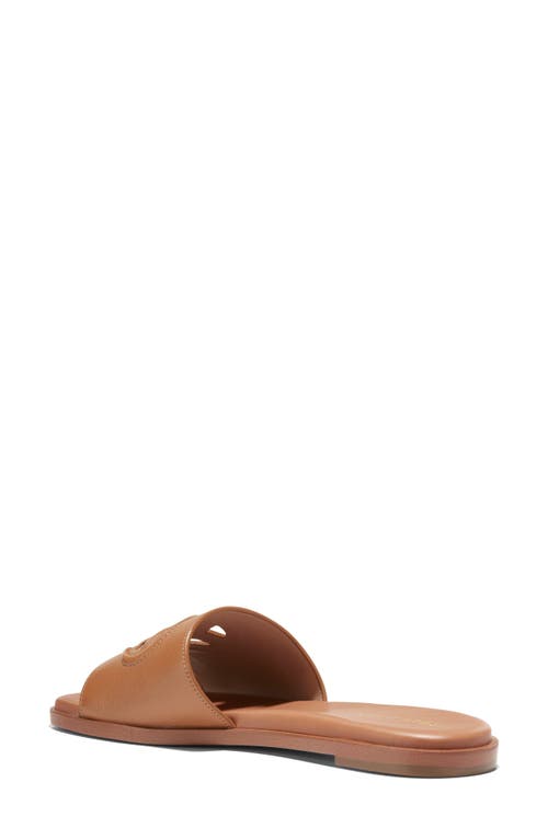 Cole Haan Flynn Logo Slide Sandal In Pecan Leather