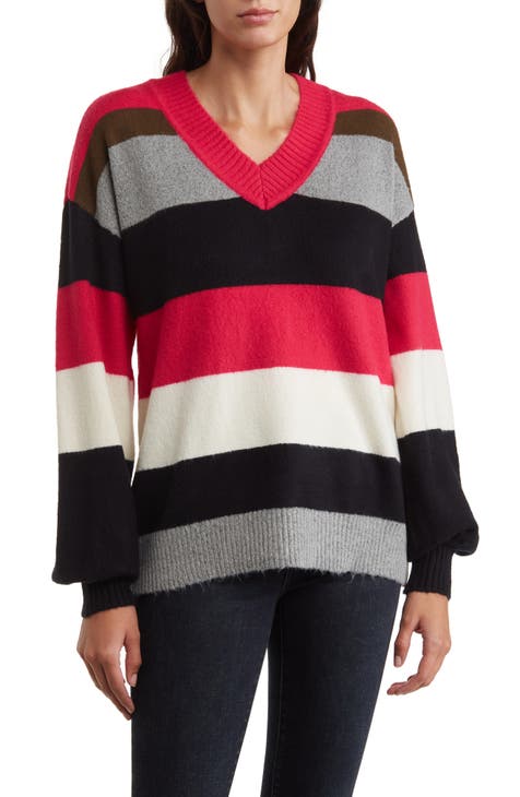 Stripe V-Neck Sweater