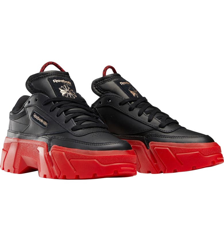 CARDI B X REEBOK Reebok Club C Cardi Platform Sneaker, Main, color, BLACK/ DYNAMIC RED/ ROSE GOLD