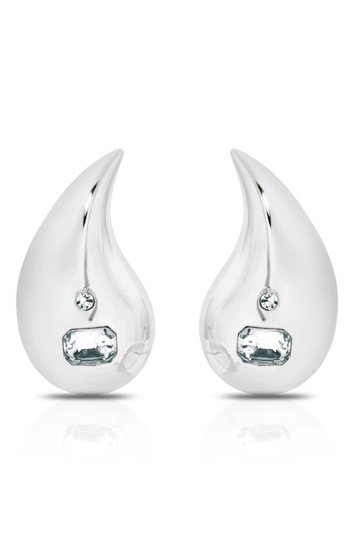 Ettika Teardrop Statement Earrings In Silver