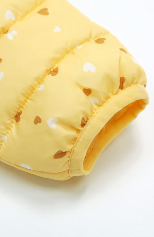 Rokka&rolla Toddler Lightweight Puffer Jacket In Yellow Heart