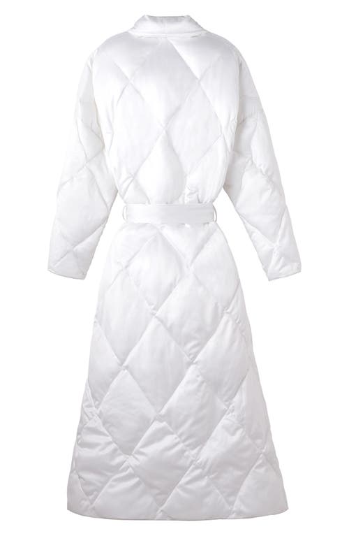 Allied Home Satin Diamond Quilted Robe In White