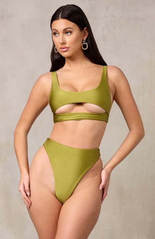 Shop Mbm Swim Wish Bikini Bottom In Olive