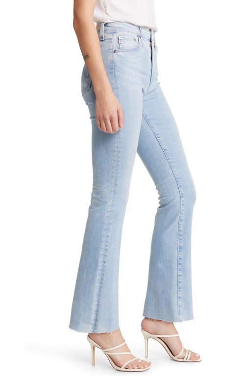 Ag Farrah High Waist Fray Hem Bootcut Jeans In 21 Years Coastline