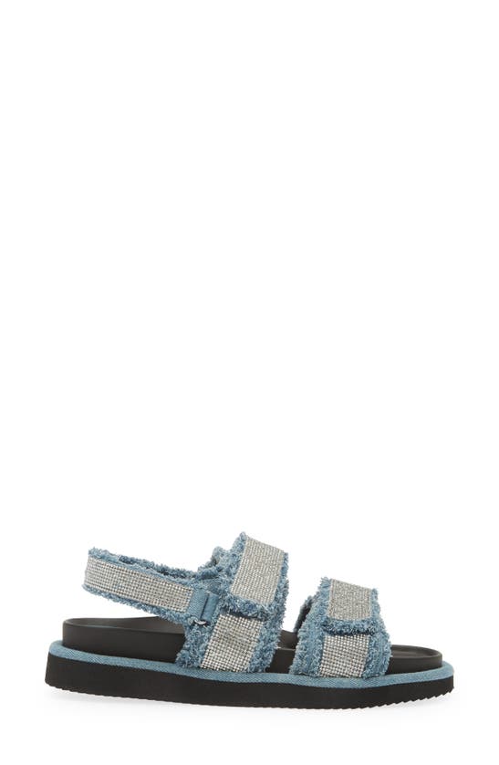 Shop Azalea Wang Tossle Denim Slingback Sandal In Blue