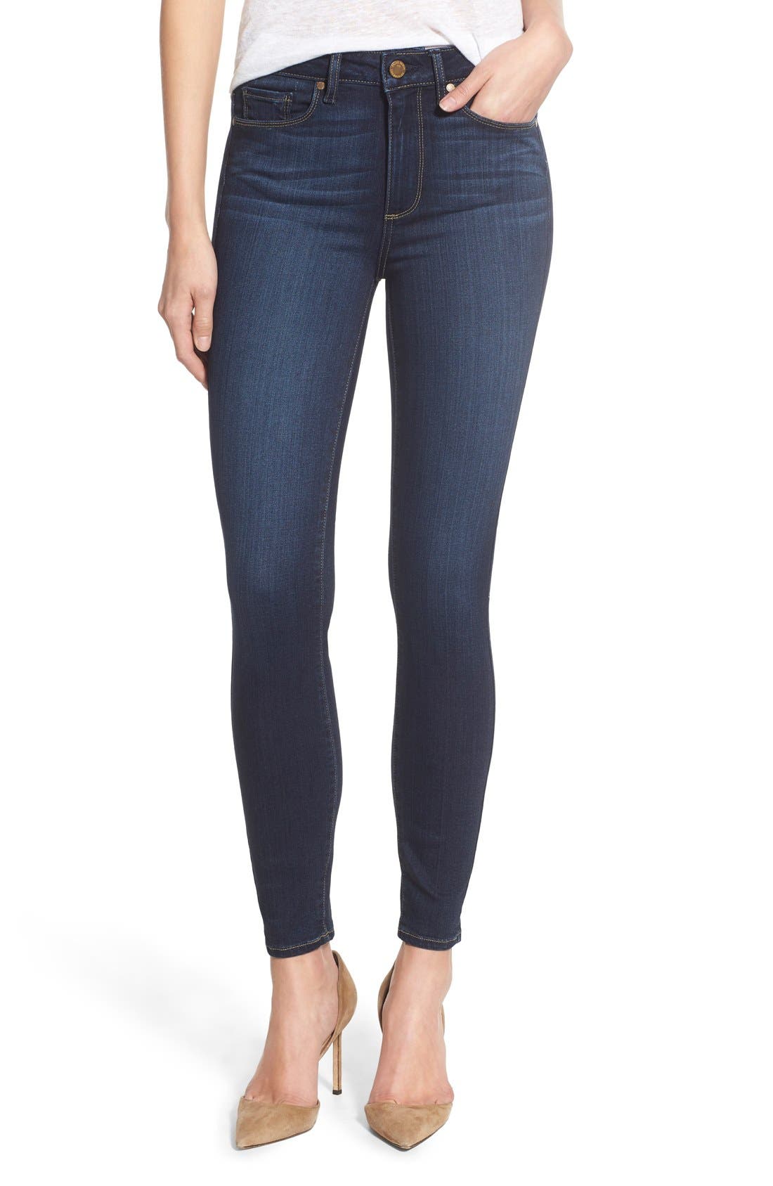 paige high waisted skinny jeans