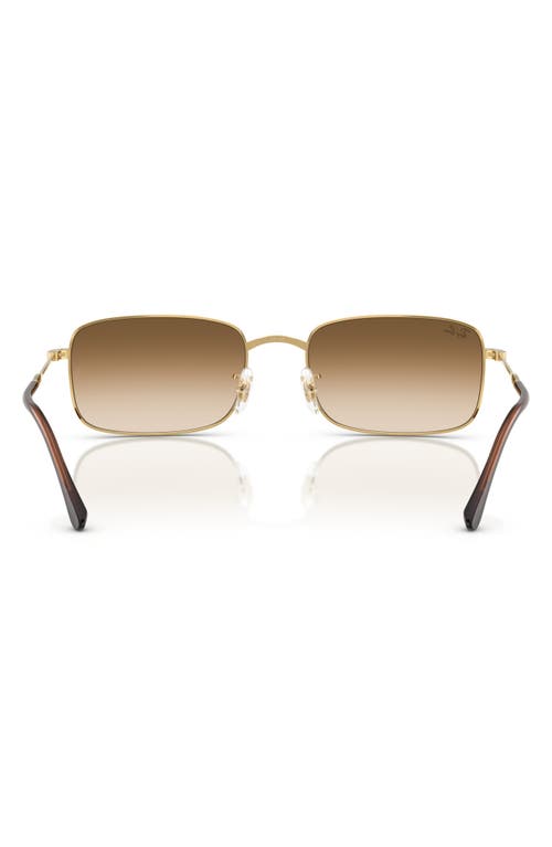 Shop Ray Ban Ray-ban 59mm Gradient Rectangle Sunglasses In Gold Flash