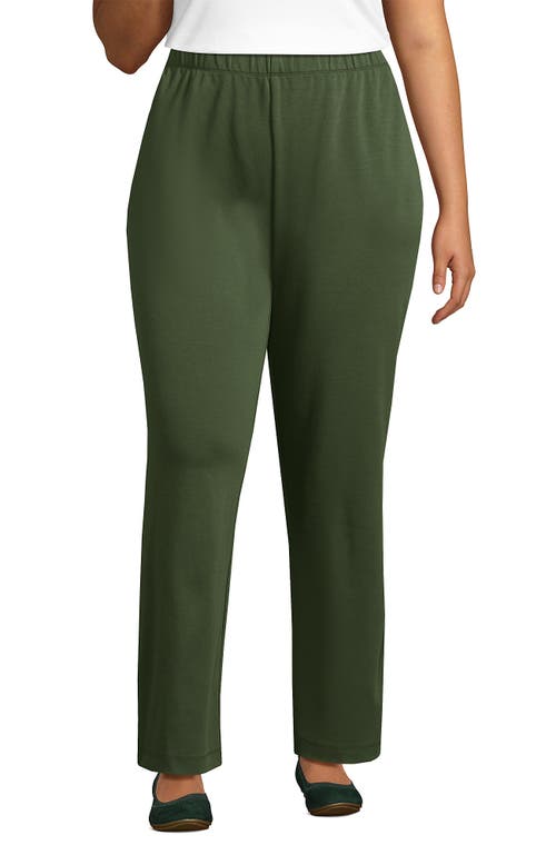 Shop Lands' End Plus Size Sport Knit High Rise Pants In Estate Green