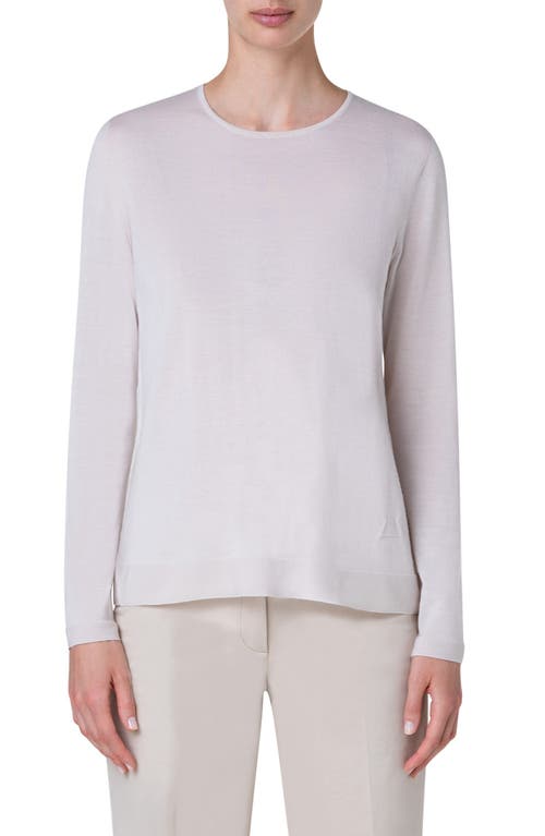 Akris Cashmere & Silk Crewneck Sweater Beige at Nordstrom,