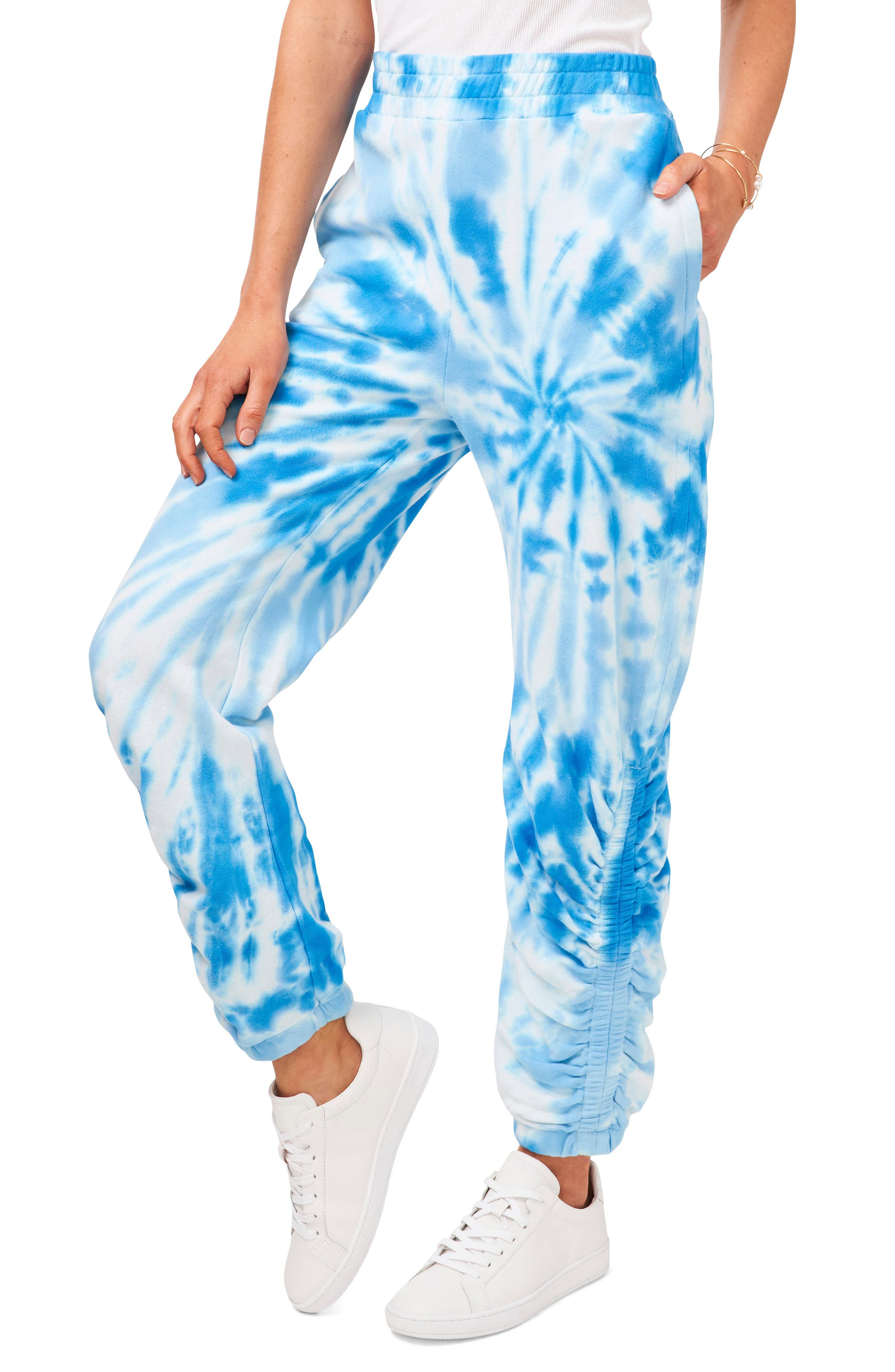 1.STATE Tie Dye Ruched Hem Joggers 