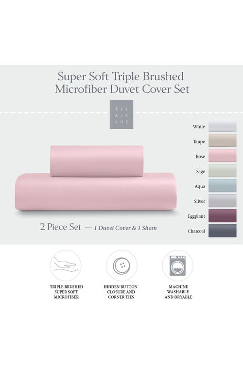 Ella Jayne Home Triple Brushed Duvet Cover & Sham Set In Rose