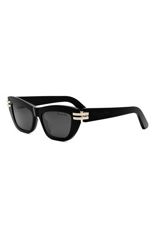 Shop Dior C B2u Butterfly Sunglasses In Shiny Black/smoke