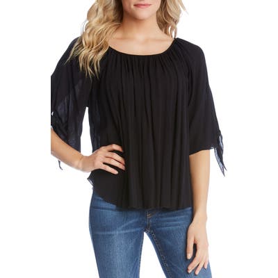 Karen Kane Tie Sleeve Top, Black