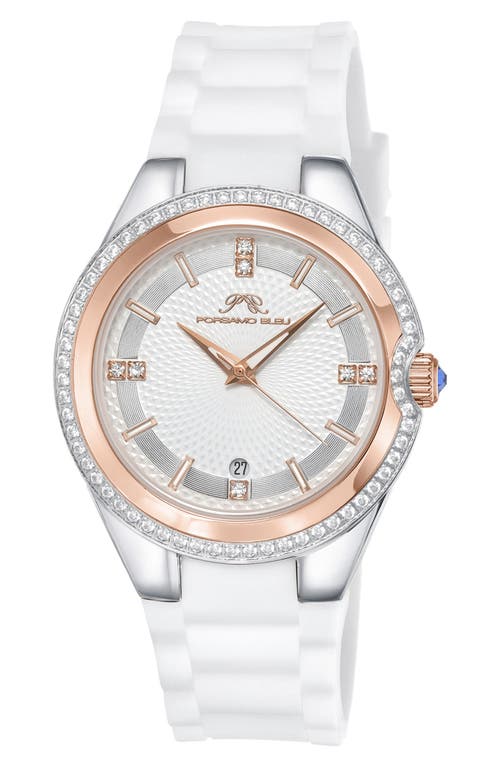 Shop Porsamo Bleu Guilia Interchangeable Bracelet Watch, 37mm In Rose/silver/white