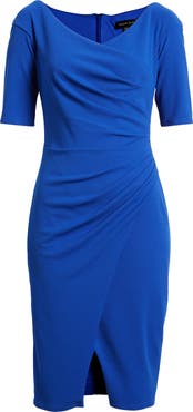 Tadashi Shoji Ruched Crepe Cocktail Dress