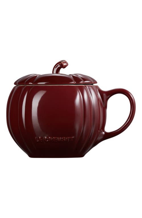 Le Creuset Pumpkin Mug & Lid In Rhone