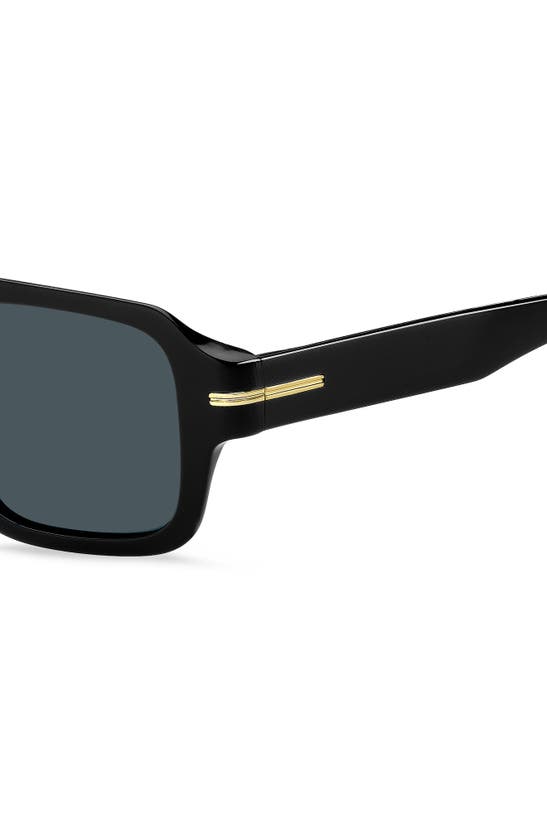 Hugo Boss 53mm Flat Top Sunglasses In Black