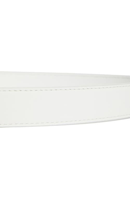 Christian Louboutin Cl Monogram Buckle Leather Belt In W240 Bianco/bianco