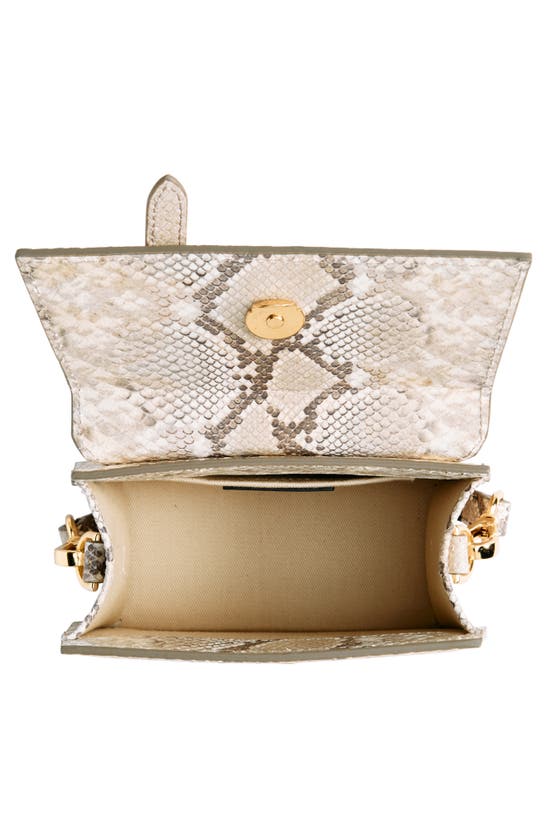 Shop Jacquemus Le Chiquito Moyen Snakeskin Embossed Leather Top Handle Bag In Beige 150