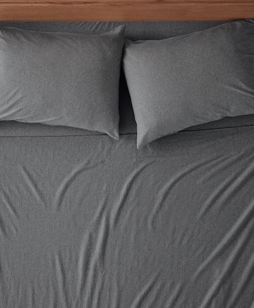 Pact Organic Favorite Tee Jersey Flat Sheet In Medium Grey Heather