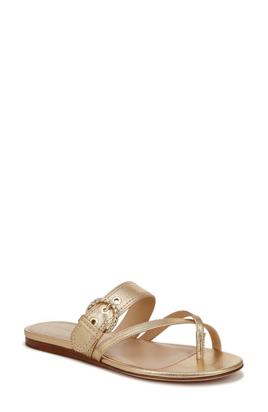 Shop Veronica Beard Salva Slide Sandal In Gold