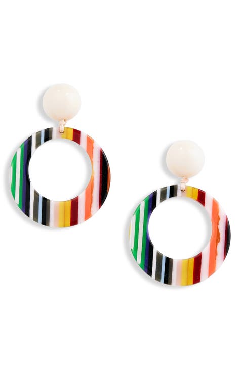 Acrylic Stripe Drop Earrings