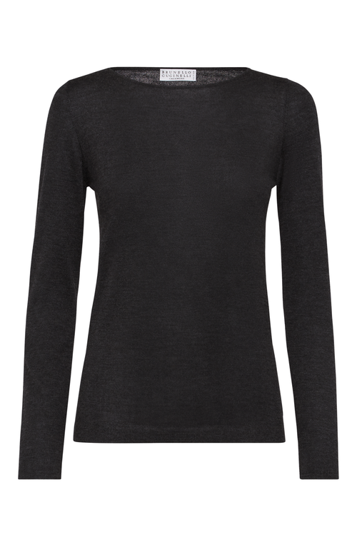 Shop Brunello Cucinelli Cashmere And Silk Sweater In Anthracite