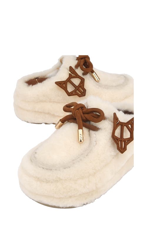 Shop Naked Wolfe Blizzard Genuine Shearling Platform Clog In Sand-suede/shearling