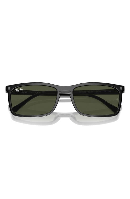 Ray Ban 59mm Rectangular Sunglasses In Black