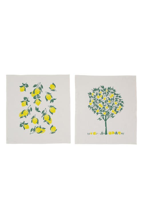 VIETRI Limoni Assorted Set of 2 Cotton Dish Towels in Yellow at Nordstrom, Size One Size Oz