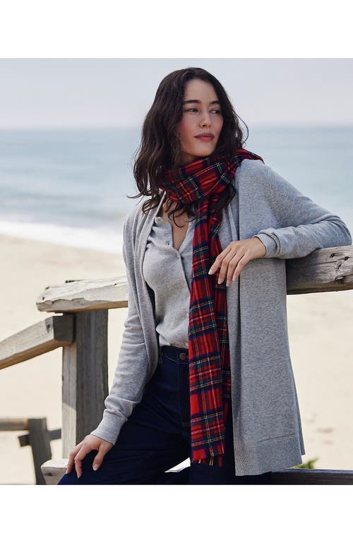 Lands' End Long Sleeve Open Long Cardigan Sweater In Gray Heather