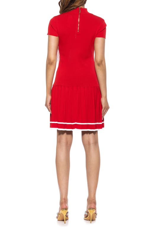Alexia Admor Women's Devika Ribbed & Pleated Mini Dress In Red