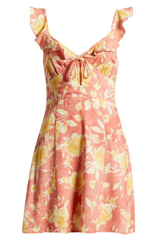 Shop Wayf Goldie Floral Sundress In Amber Roses