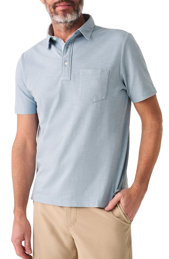 Faherty Sunwashed T Shirt Polo In Blue Breeze