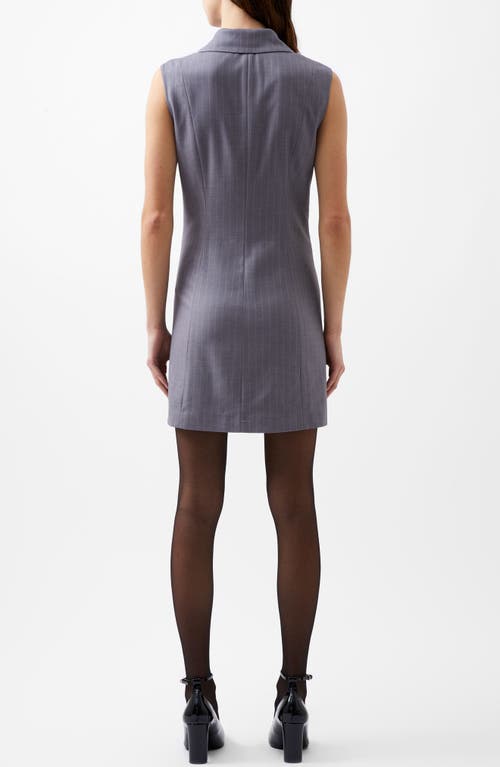 Shop French Connection Fiorella Pinstripe Double Breasted Minidress In Grey