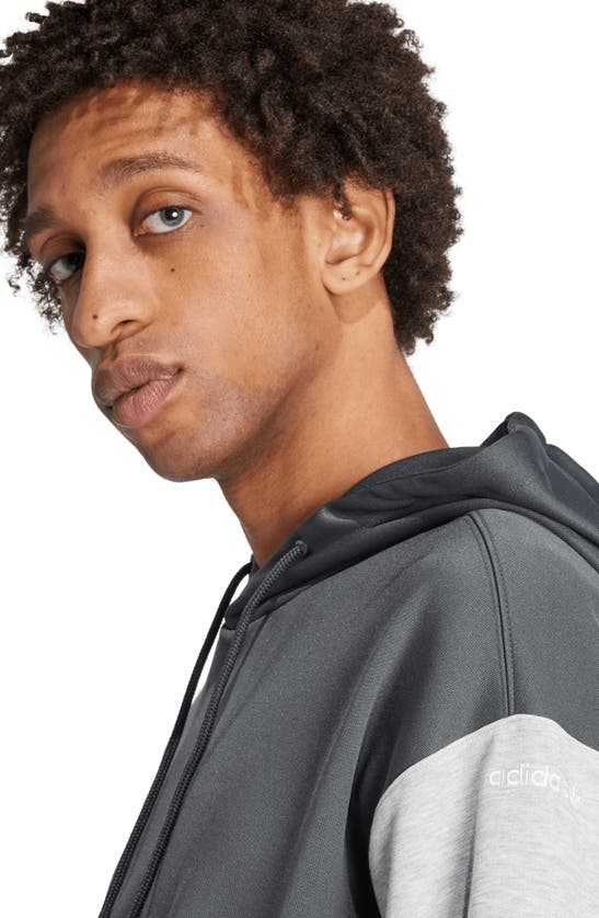 Shop Adidas Originals Colorado Colorblock Hoodie In Dark Grey/ Light Grey/ Grey