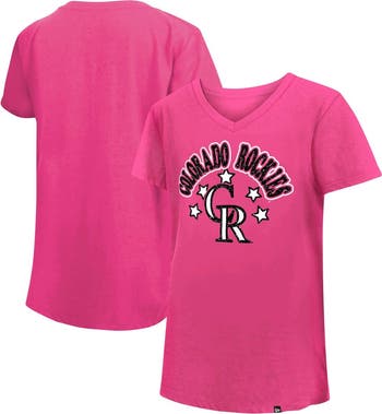 New Era Girls Youth New Era Pink Colorado Rockies Jersey Stars V
