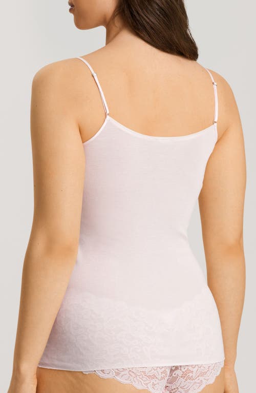 Shop Hanro Seamless V-neck Cotton Camisole In 1347 - Honeydew