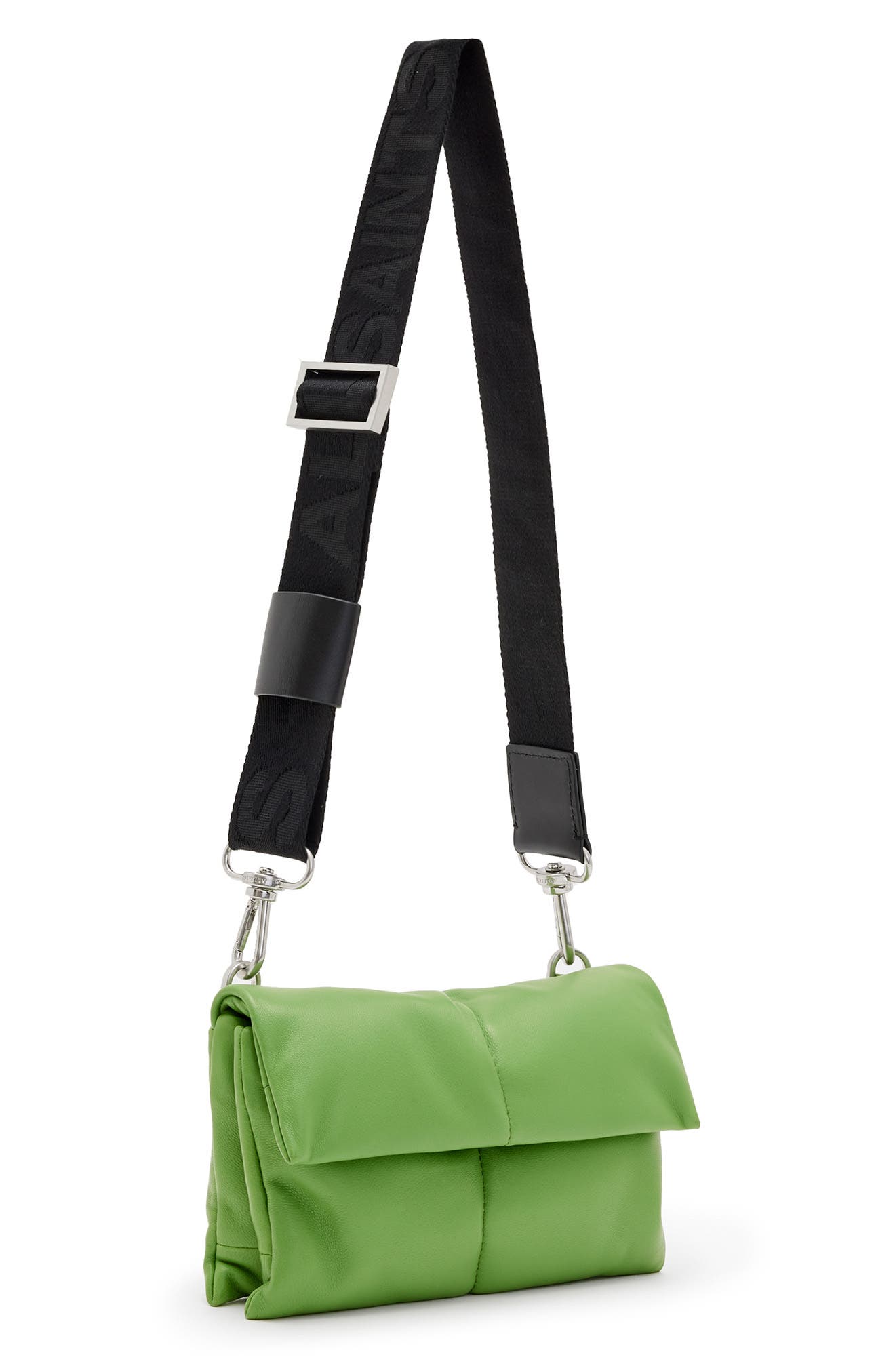 AllSaints Ezra Logo Strap Leather Crossbody Bag Nordstrom