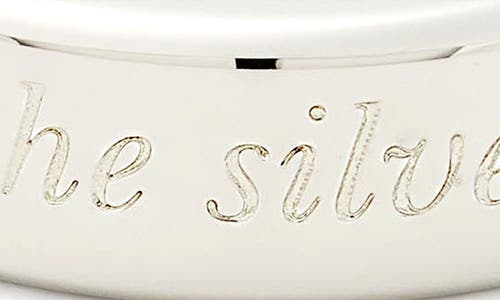 Shop Kate Spade New York Engraved Ring In Silver