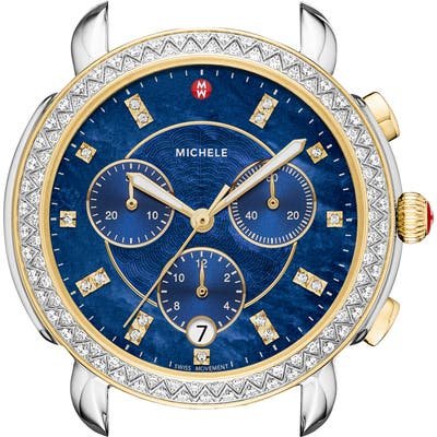 Michele Sidney Chrono Diamond Diamond Dial Watch Case,