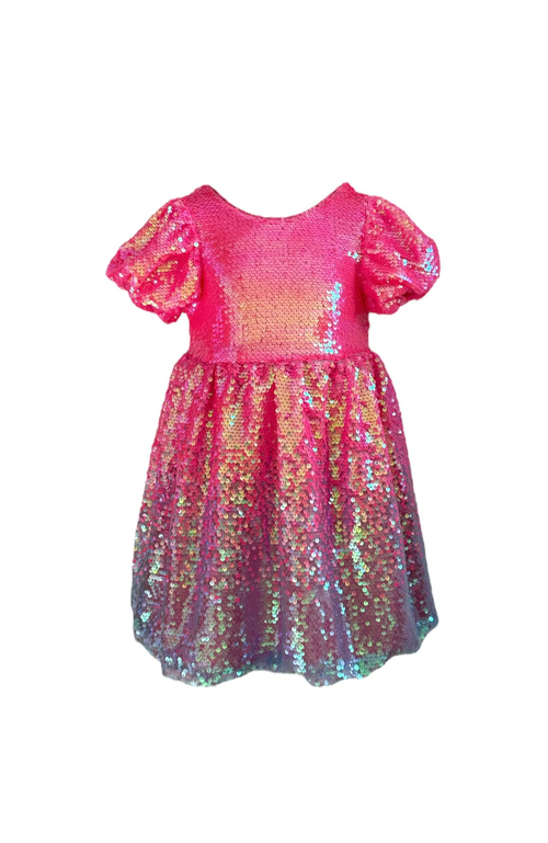 Lola + The Boys Bubble Gum Shimmer Sequin Dress In Multicolor